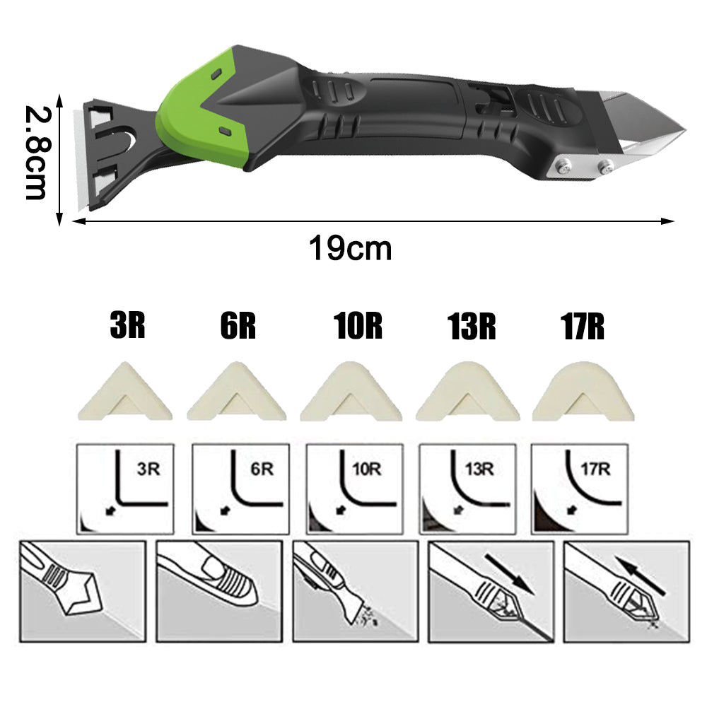 Silicone Joint Tool 3-in-1 V-Blade & 6 Profiles