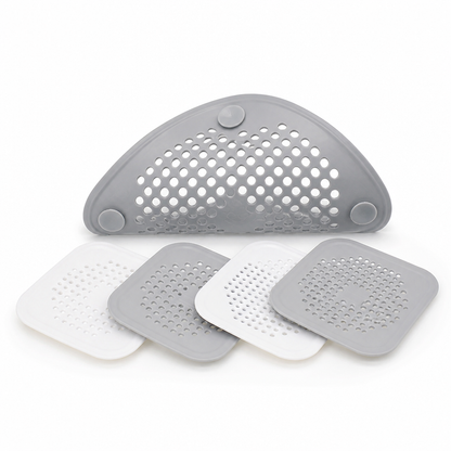 Silicone Suction-Cup Hair-Catcher Drain Strainers (Set of 4)