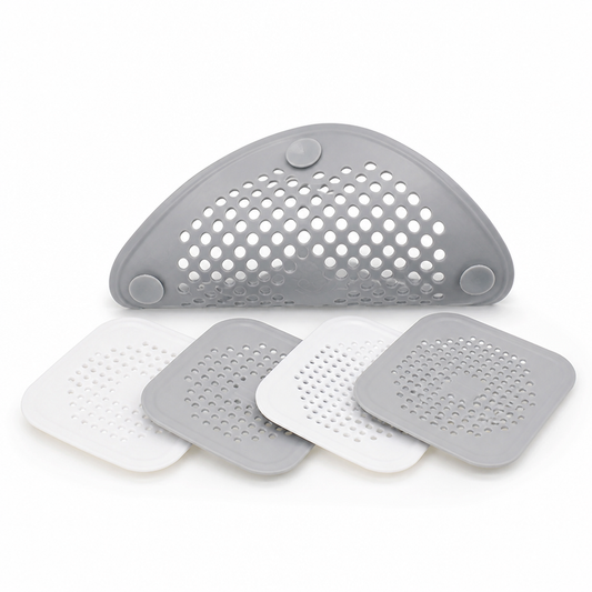 Silicone Suction-Cup Hair-Catcher Drain Strainers (Set of 4)