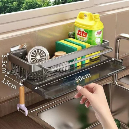 Sink Rack Aluminum Self-Draining Tool-Free Clamp