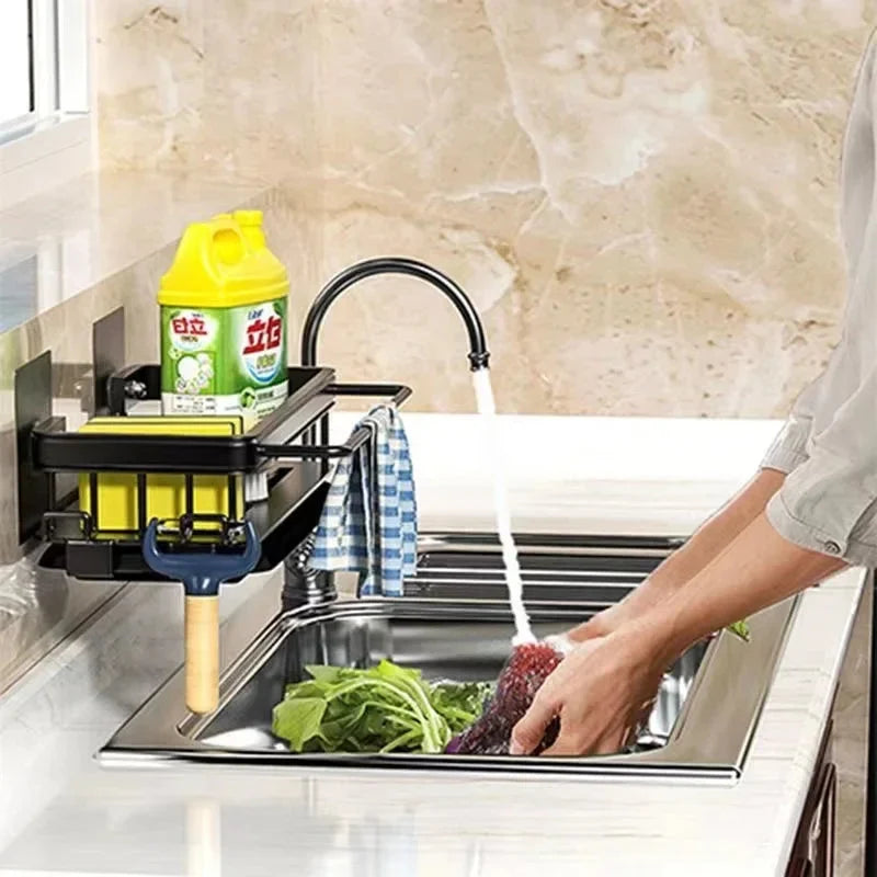 Sink Rack Aluminum Self-Draining Tool-Free Clamp