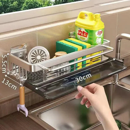 Sink Rack Aluminum Self-Draining Tool-Free Clamp