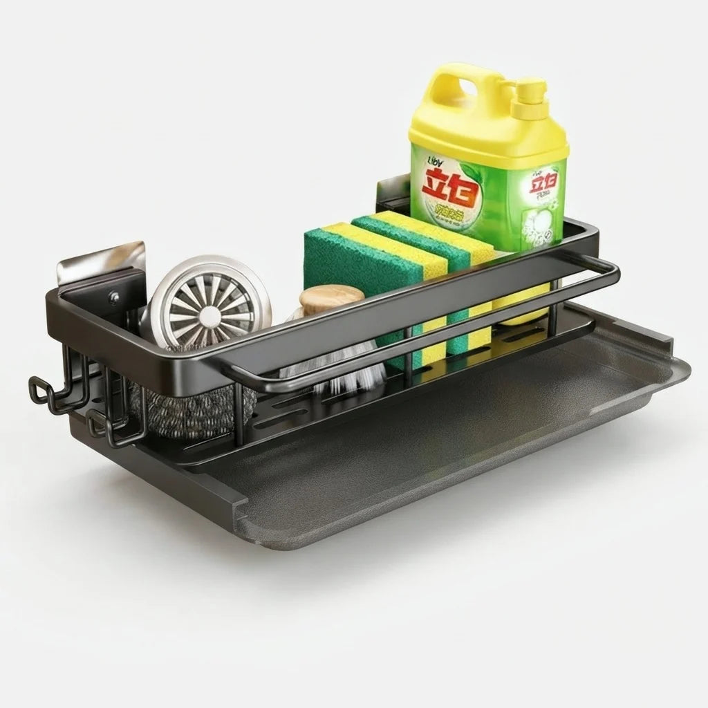 Sink Rack Aluminum Self-Draining Tool-Free Clamp