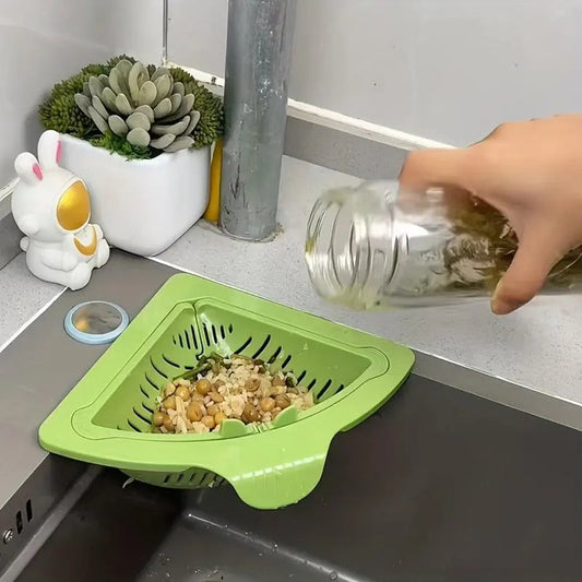 Sink Strainer Corner Space-Saving Removable Easy-Clean Filter