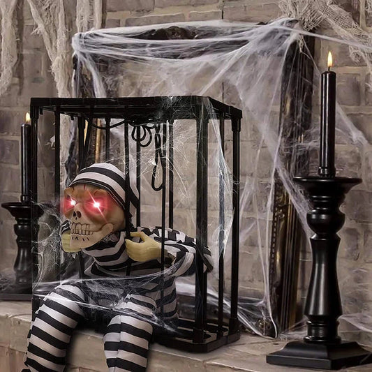 Skeleton Cage Motion-Activated Glowing Eyes & Sound