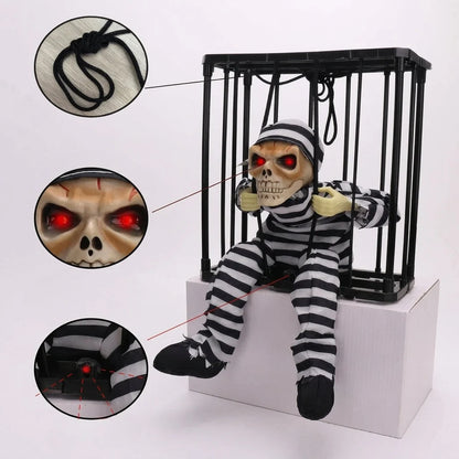 Skeleton Cage Motion-Activated Glowing Eyes & Sound