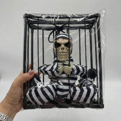 Skeleton Cage Motion-Activated Glowing Eyes & Sound