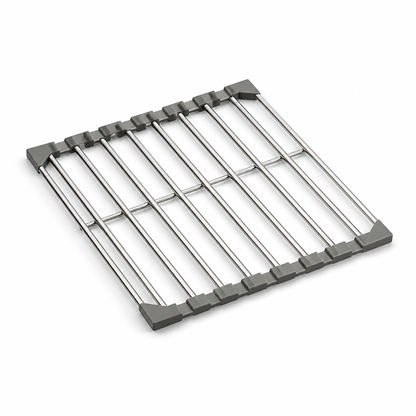 Slatted Stainless Steel Non-Slip Corner Holders Over-Sink Drain Rack
