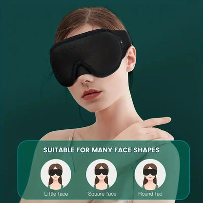 Sleep Mask 3D Contoured Lightproof Breathable Adjustable Strap