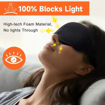Sleep Mask 3D Contoured Lightproof Breathable Adjustable Strap