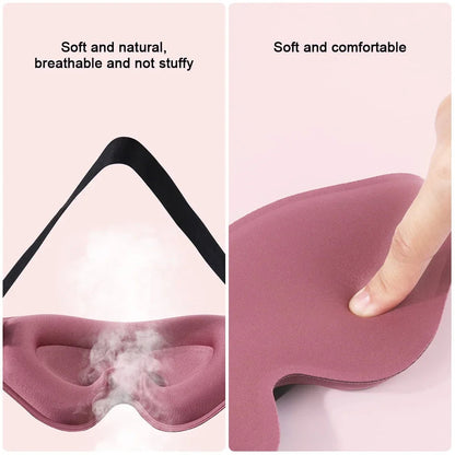 Sleep Mask 3D Contoured Lightproof Breathable Adjustable Strap