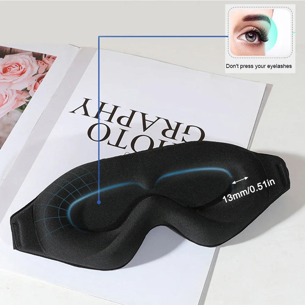 Sleep Mask 3D Contoured Lightproof Breathable Adjustable Strap