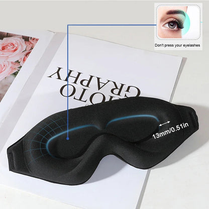 Sleep Mask 3D Contoured Lightproof Breathable Adjustable Strap