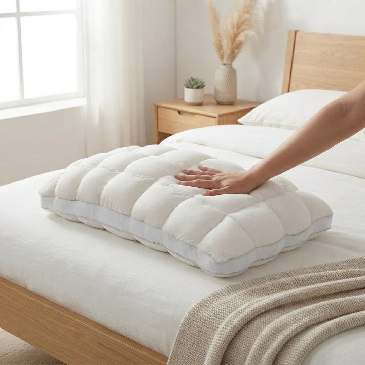 Sleeping Pillow Ergonomic Neck Support Microfiber Filling