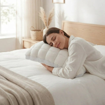Sleeping Pillow Ergonomic Neck Support Microfiber Filling