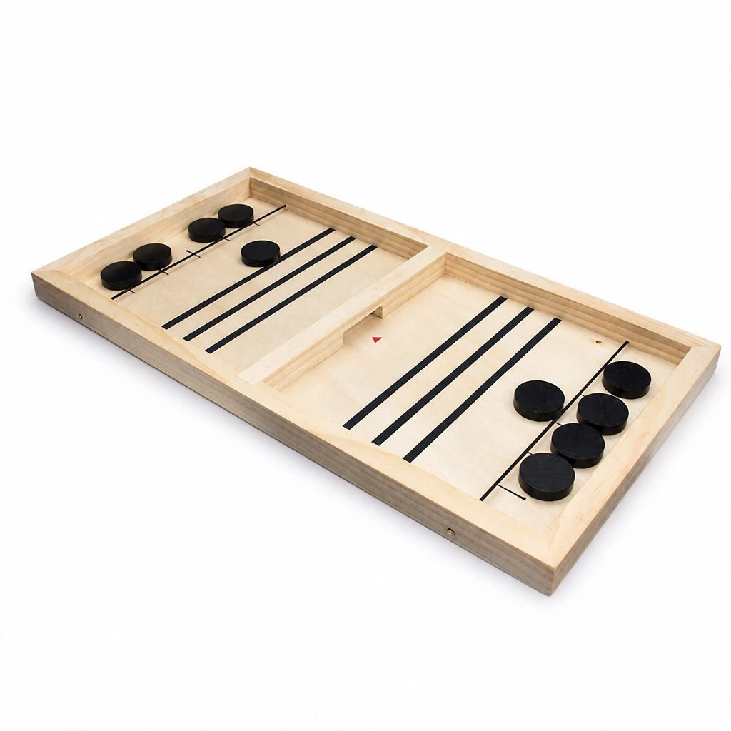 Sling Puck Game Solid Wood Fast-Paced Two-Player