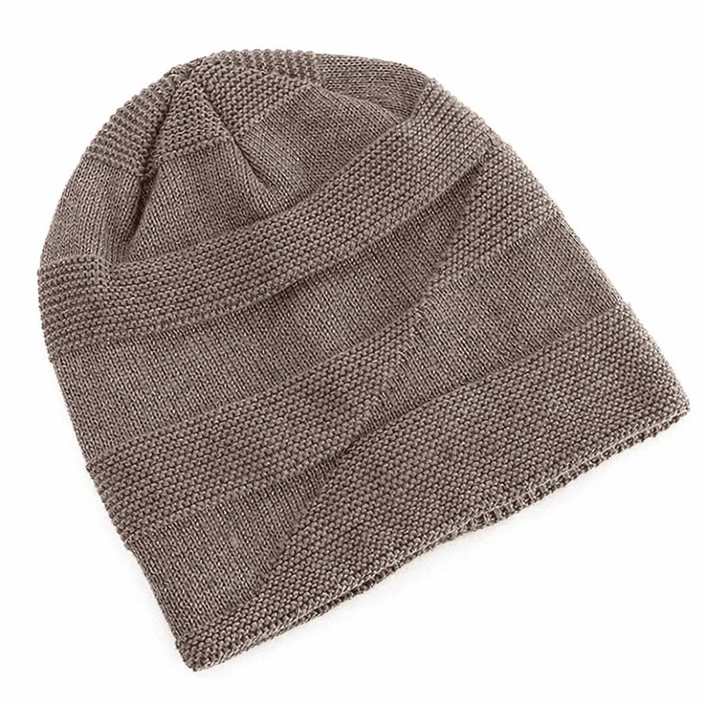 Slouchy Winter Hat Fleece-Lined One-Size Ribbed Cuff