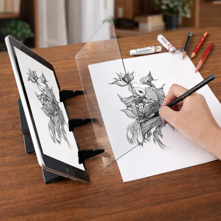 Smartphone Tracing Board 45-Degree Acrylic Holder & Stable Feet