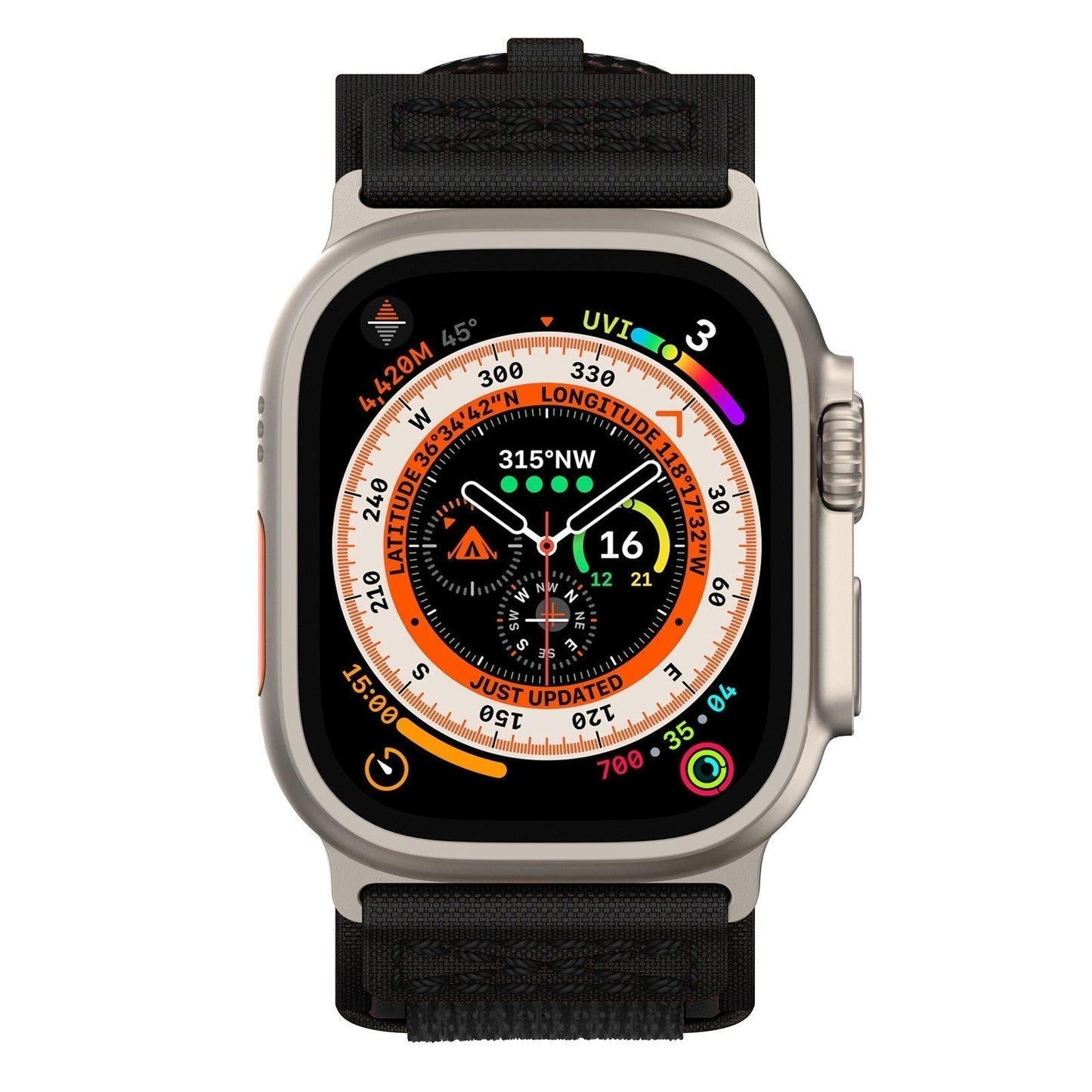 Smartwatch Strap Military-Grade Nylon Stainless Steel Connectors Adjustable Fit