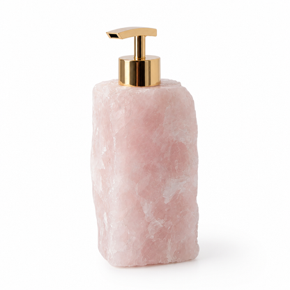 Soap Dispenser Handcrafted Natural Crystal Stainless Steel Pump