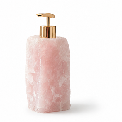 Soap Dispenser Handcrafted Natural Crystal Stainless Steel Pump