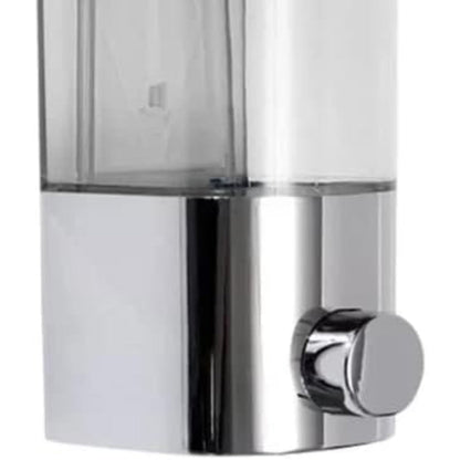 Soap Dispenser Wall-Mounted Chrome Transparent Refillable Tank