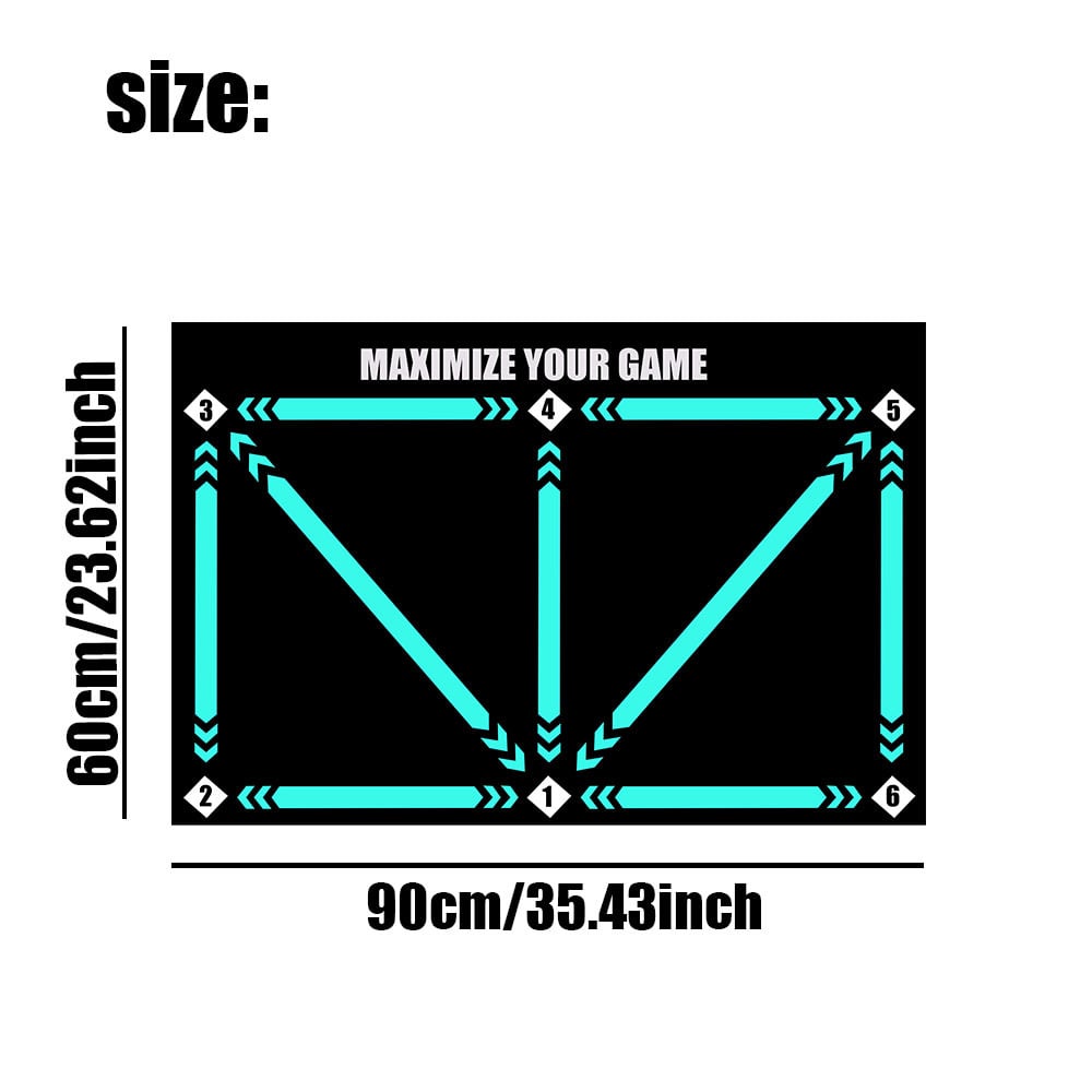 Soccer Training Mat Non-Slip Neoprene Numbered Dribbling Guide