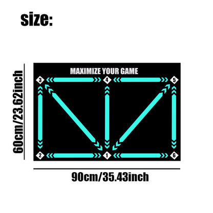 Soccer Training Mat Non-Slip Neoprene Numbered Dribbling Guide