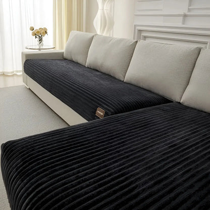 Sofa Cover Ribbed Plush Non-Slip Back & Machine Washable