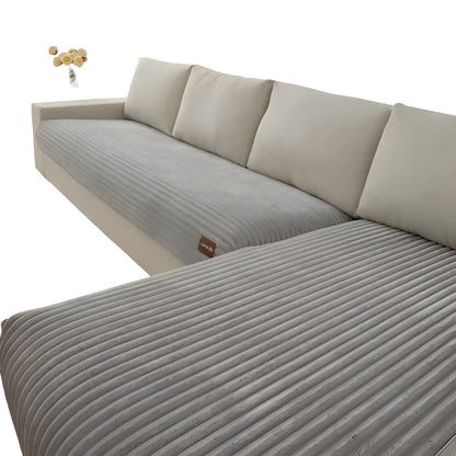Sofa Cover Ribbed Plush Non-Slip Back & Machine Washable