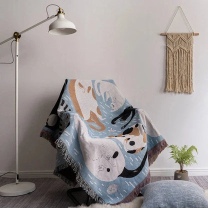 Sofa Throw Decorative Knit Anti-Pilling Hand-Washable