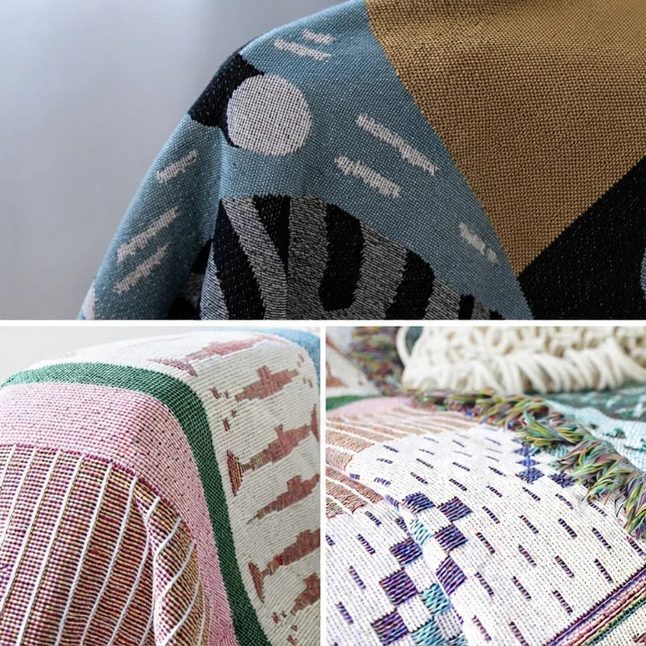 Sofa Throw Decorative Knit Anti-Pilling Hand-Washable