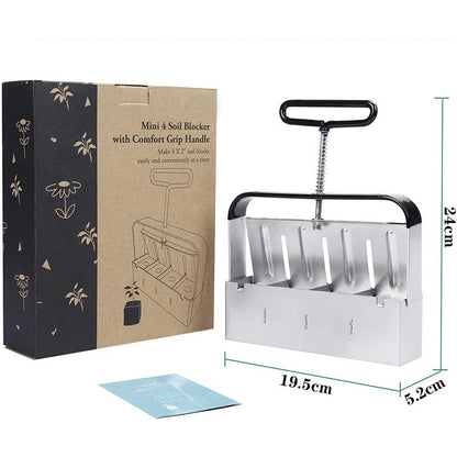 Soil Block Press Stainless Steel Plastic-Free Manual