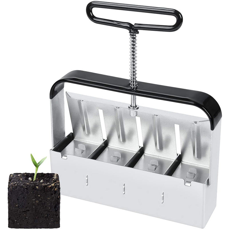 Soil Block Press Stainless Steel Plastic-Free Manual