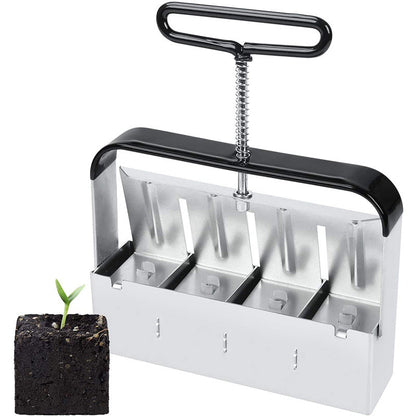 Soil Block Press Stainless Steel Plastic-Free Manual