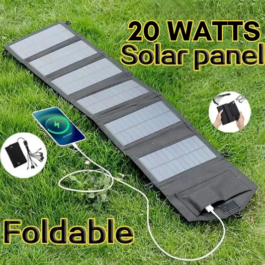 Solar Charger Foldable 20W Waterproof USB & DC