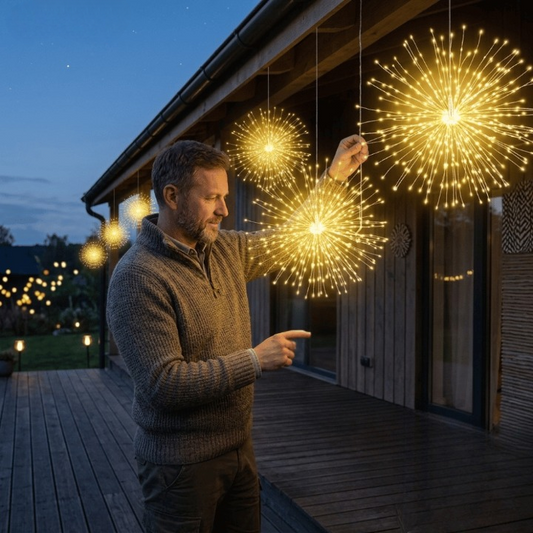 Solar Fireworks Light 200-LED Automatic IP65 Waterproof