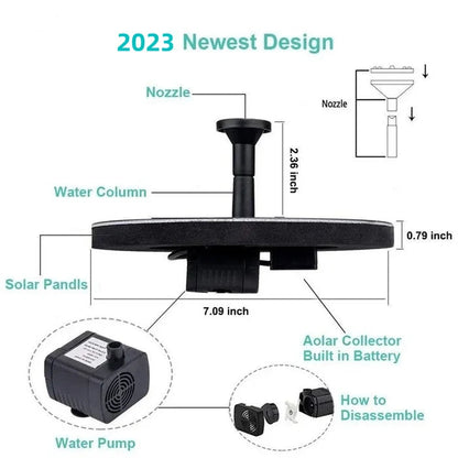 Solar Fountain Pump Automatic Start & 8 Nozzles