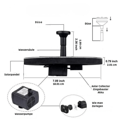 Solar Fountain Pump Automatic Start & 8 Nozzles