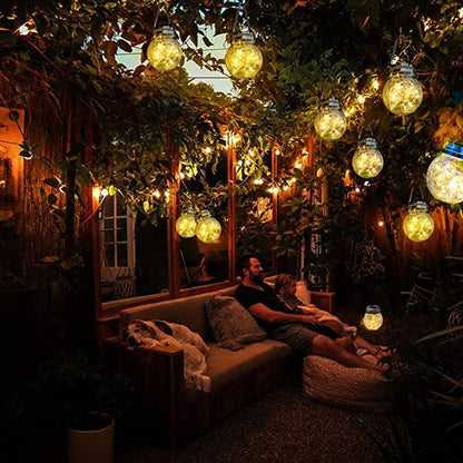 Solar Garden Lantern Crackled Glass 10-Hour Runtime