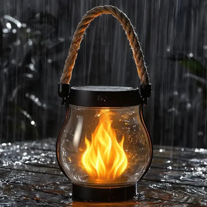 Solar Garden Lantern Flickering Flame 12-Hour Runtime