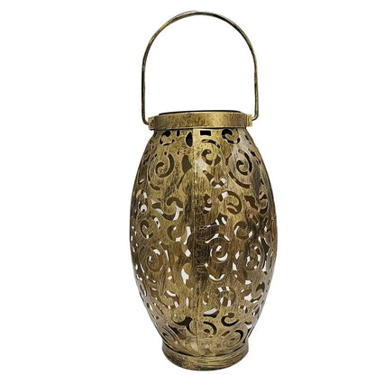Solar Garden Lantern Ornate Cutout Warm LED