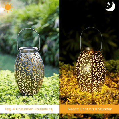 Solar Garden Lantern Ornate Cutout Warm LED
