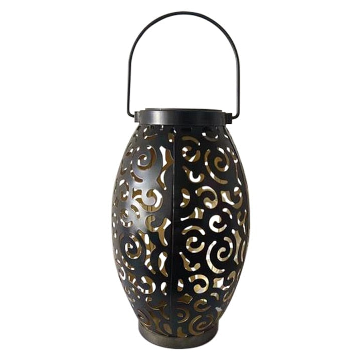Solar Garden Lantern Ornate Cutout Warm LED