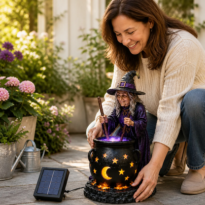 Solar Garden Light Handcrafted Resin Warm LED Glow