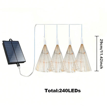 Solar Garden Light Set Copper Wire Firework LEDs & Remote