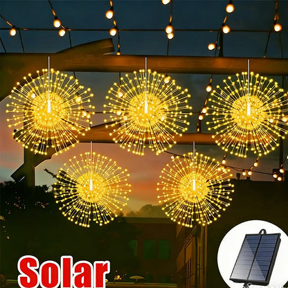 Solar Garden Lights Firework LED Dusk Activated