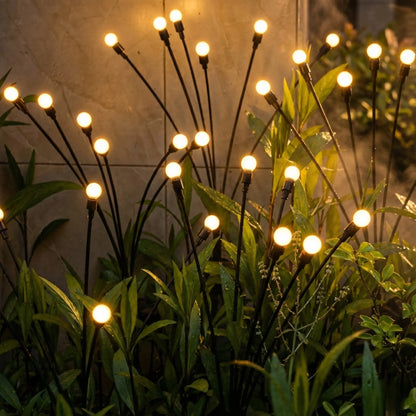 Solar Garden Stake Lights Starburst Effect Warm White Dusk Sensor