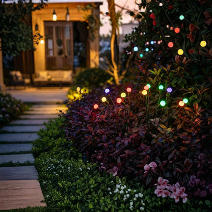 Solar Garden Stake Lights Starburst Effect Warm White Dusk Sensor