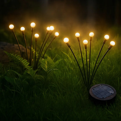 Solar Garden Stake Lights Starburst Effect Warm White Dusk Sensor